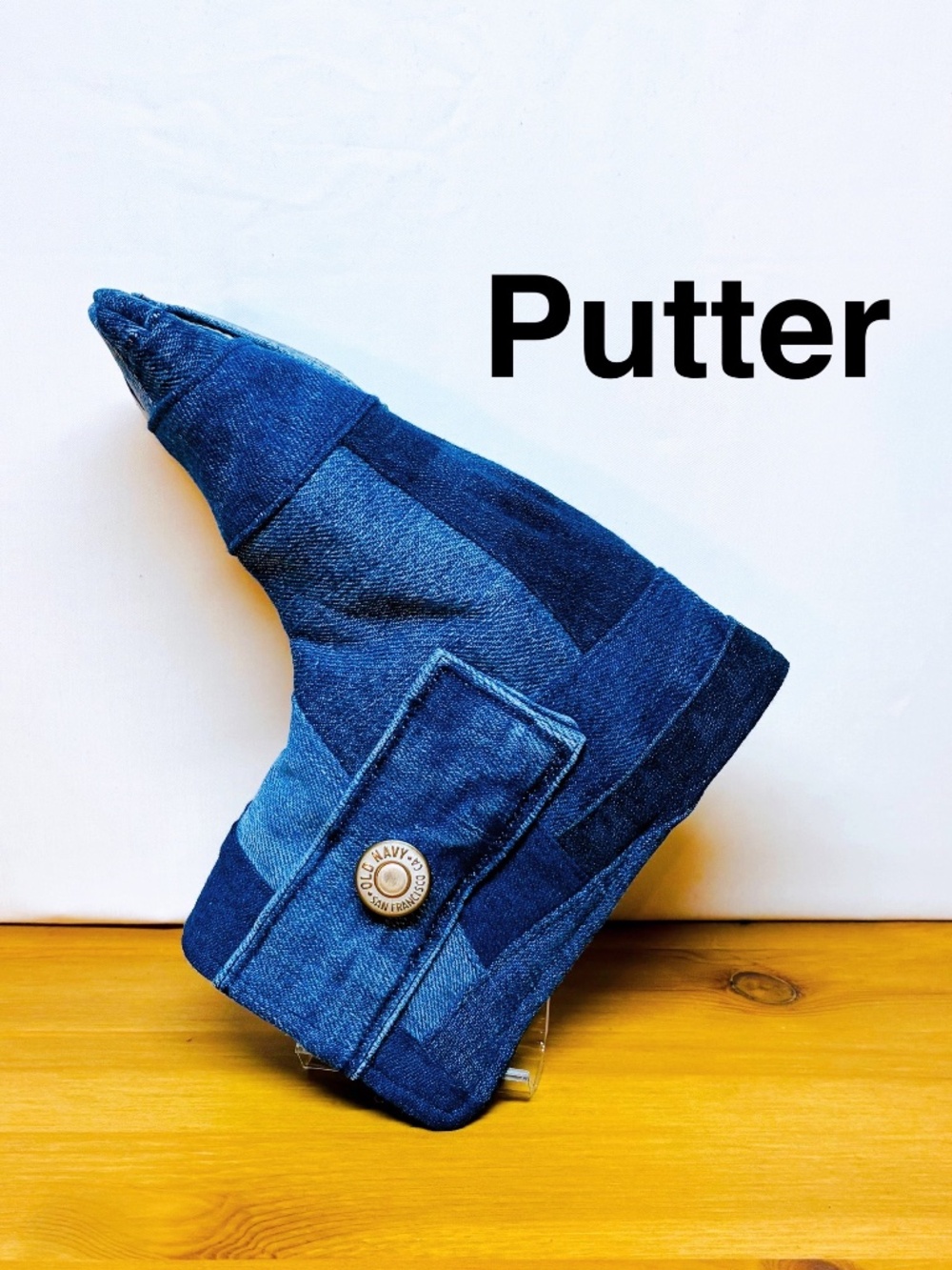 【PM-249】Golf Putter Head Cover Blade & Half-Mallet Denim/Jeans Handmade By Shizu